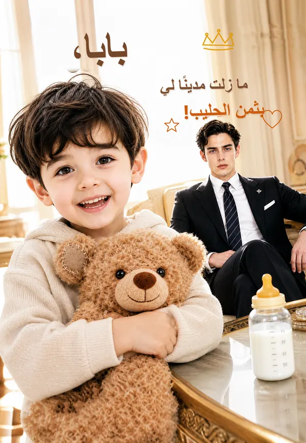 ملصق مسلسل بابا، ما زلت مدينًا لي بثمن الحليب من الصين